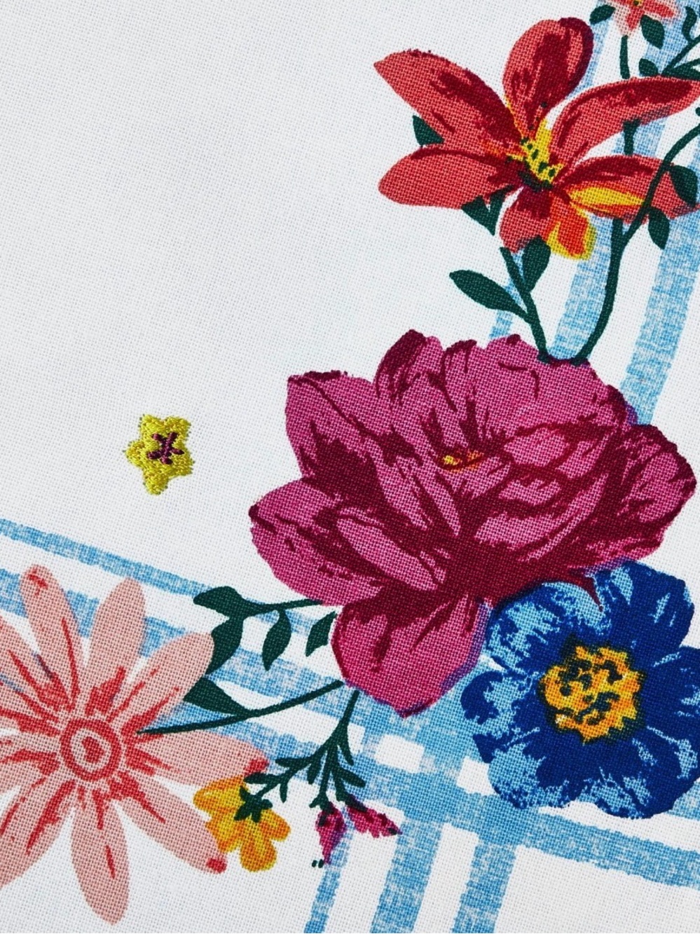 Pioneer Woman Set of 5 Flowering Frontier Linens Embroidered 90" Runner Napkins - Picture 7 of 9